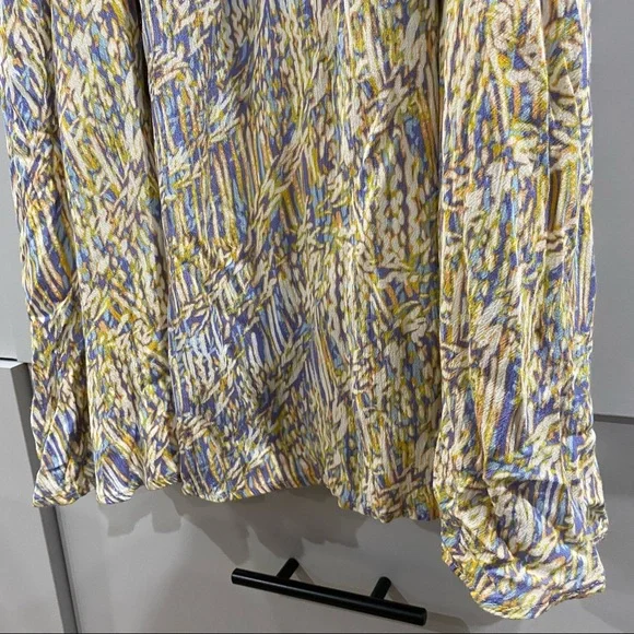 Final Touch Maxi Shift Dress Rayon Blue Orange Multi Medium - Picture 7 of 8